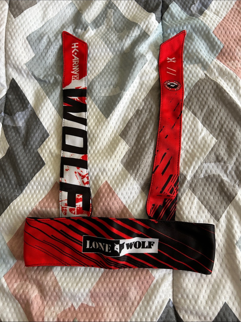 Lone Wolf HK Army Red & Black Headband/Strap
